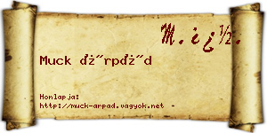 Muck Árpád névjegykártya