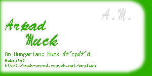 arpad muck business card